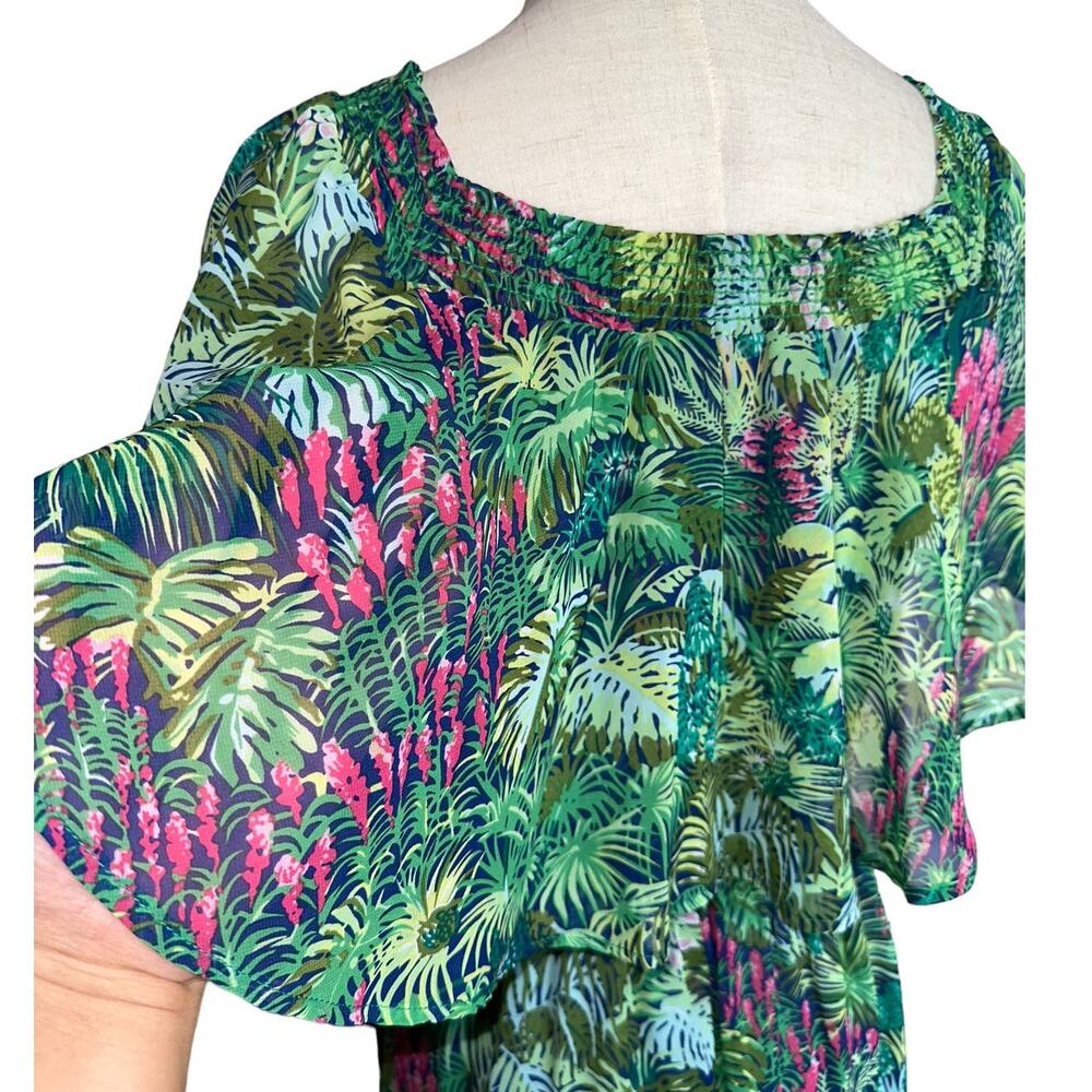 Show Me Your Mumu Hacienda Green Leaf Maxi Dress Rainforest Cafe Size Small - Picture 7 of 10